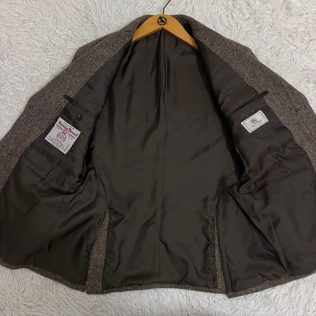 美品✨ケントアンドカーウェン ハリスツイード ジャケット ヘリンボーン 茶系
