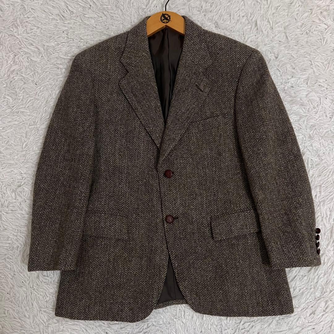 美品✨ケントアンドカーウェン ハリスツイード ジャケット ヘリンボーン 茶系