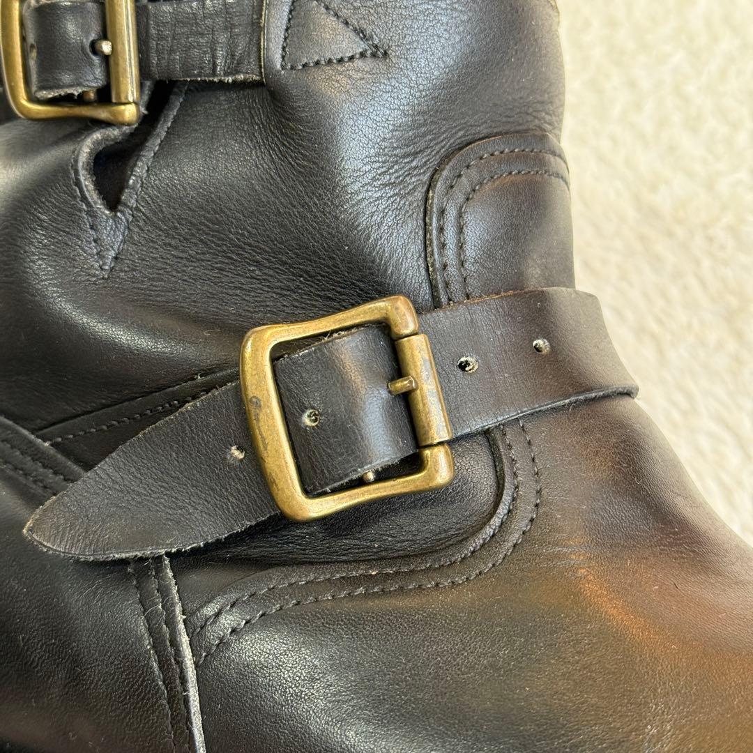 【Chippewa 白タグ】ショートエンジニアブーツ 黒 10E 28cm