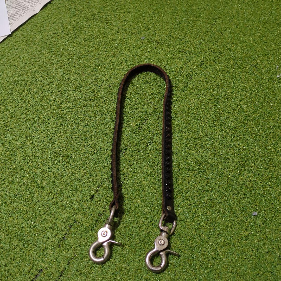 【週末値下】HTC ブラックレザー ウォレットチェーン スタッズ付き