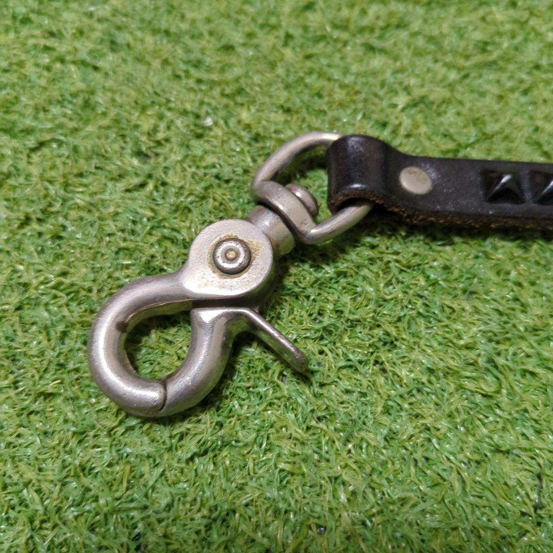 【週末値下】HTC ブラックレザー ウォレットチェーン スタッズ付き