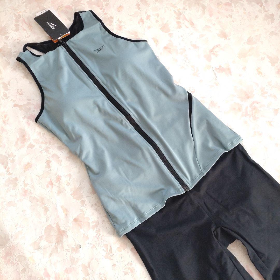 XO 新品 speedo ディアゴナジップ セパレート水着 ストレッチ ボタン付