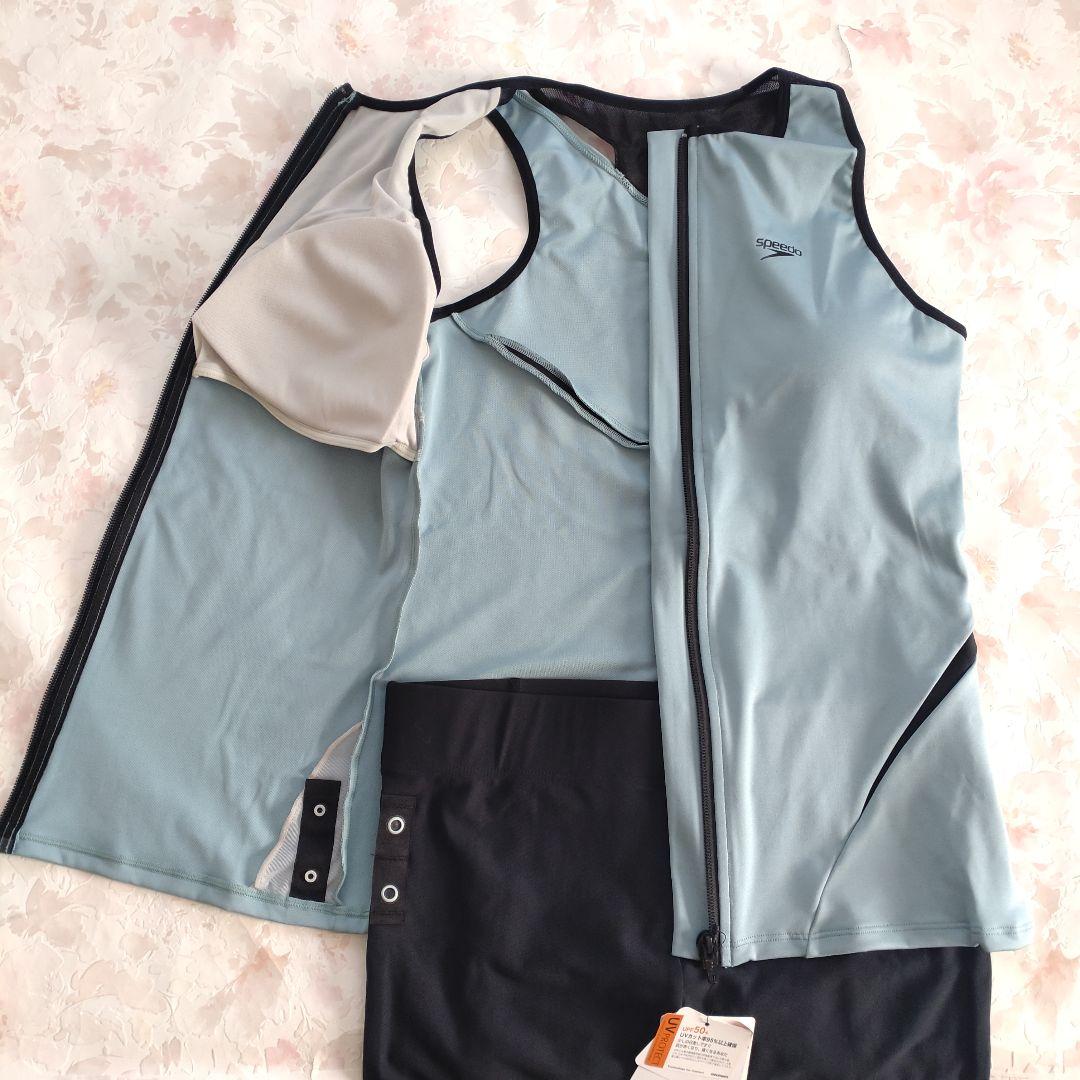 XO 新品 speedo ディアゴナジップ セパレート水着 ストレッチ ボタン付