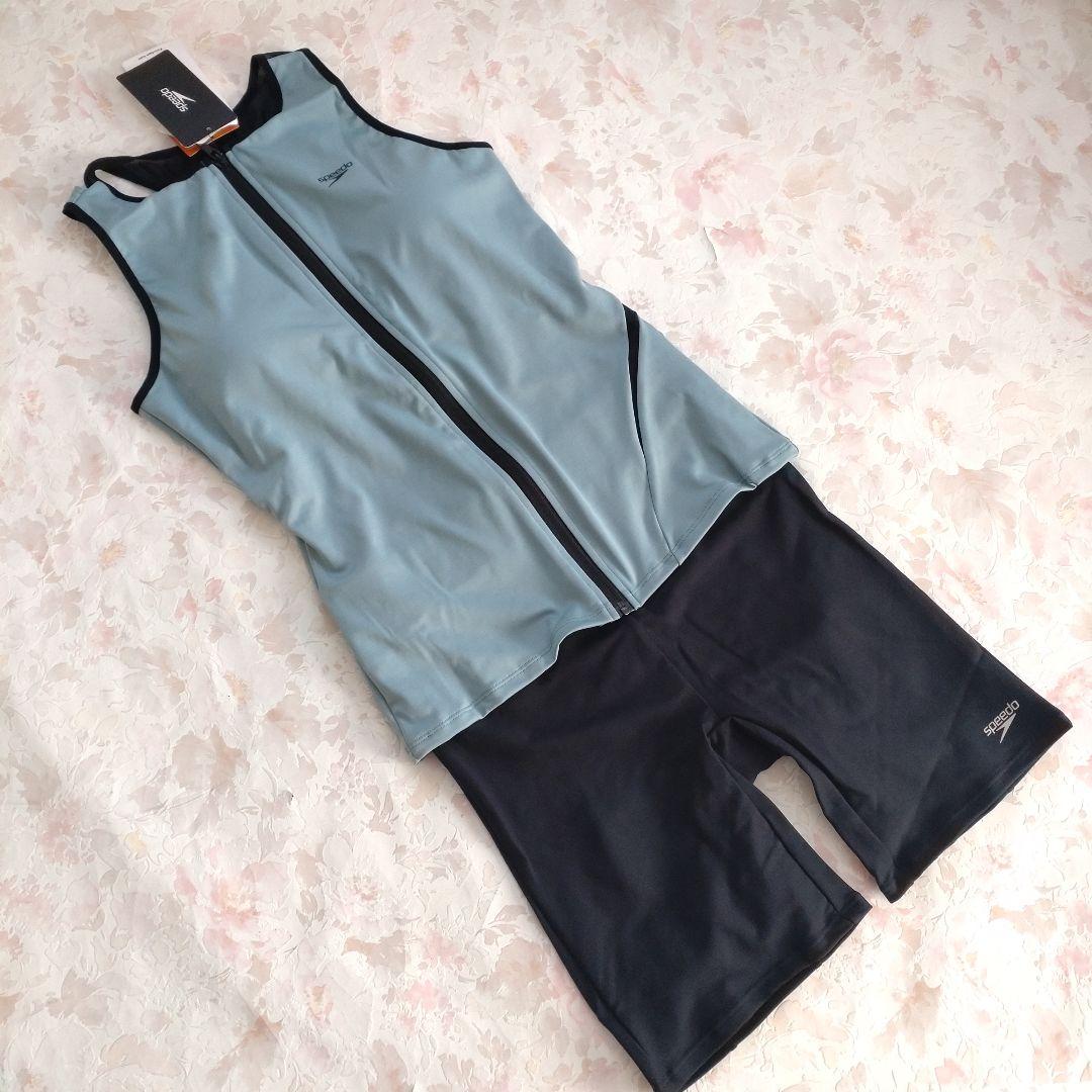 XO 新品 speedo ディアゴナジップ セパレート水着 ストレッチ ボタン付