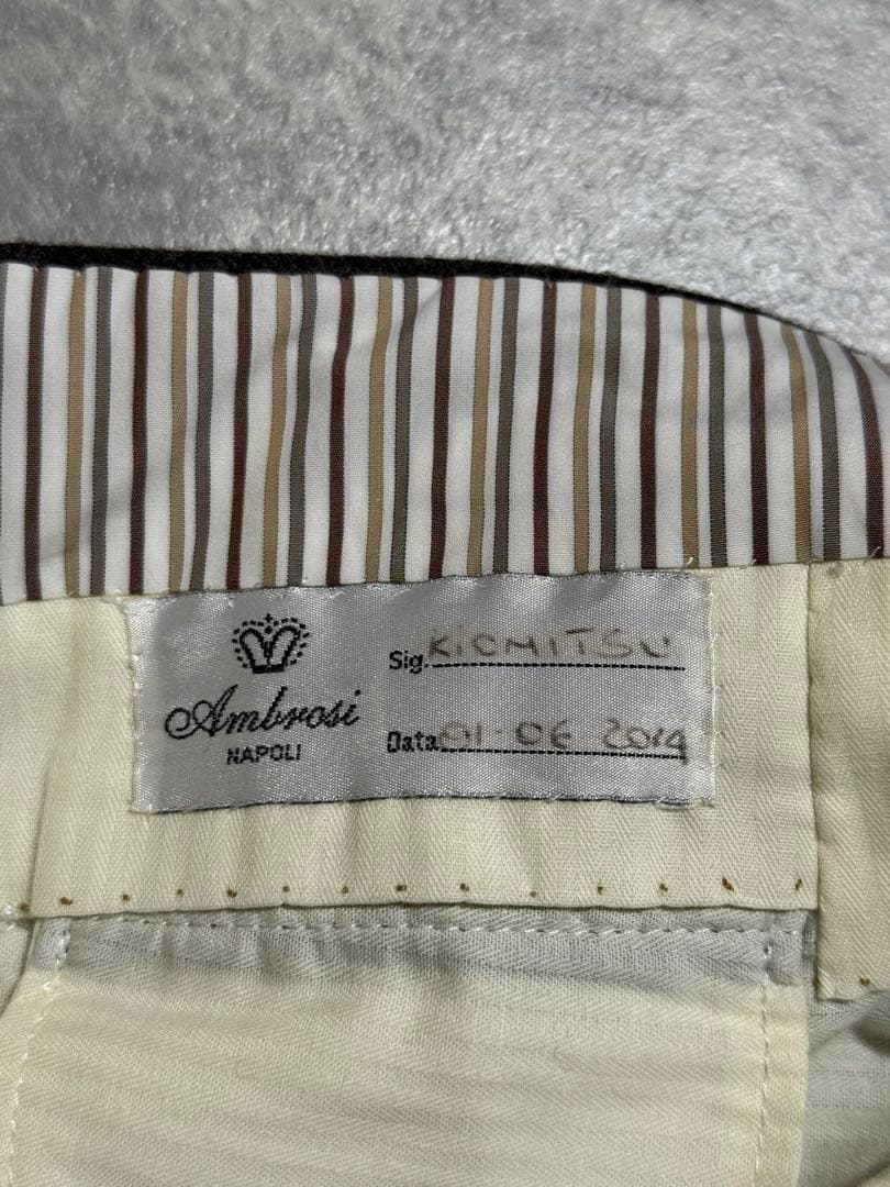 AMBROSI Super100'S アンブロージ ウール パンツ XL