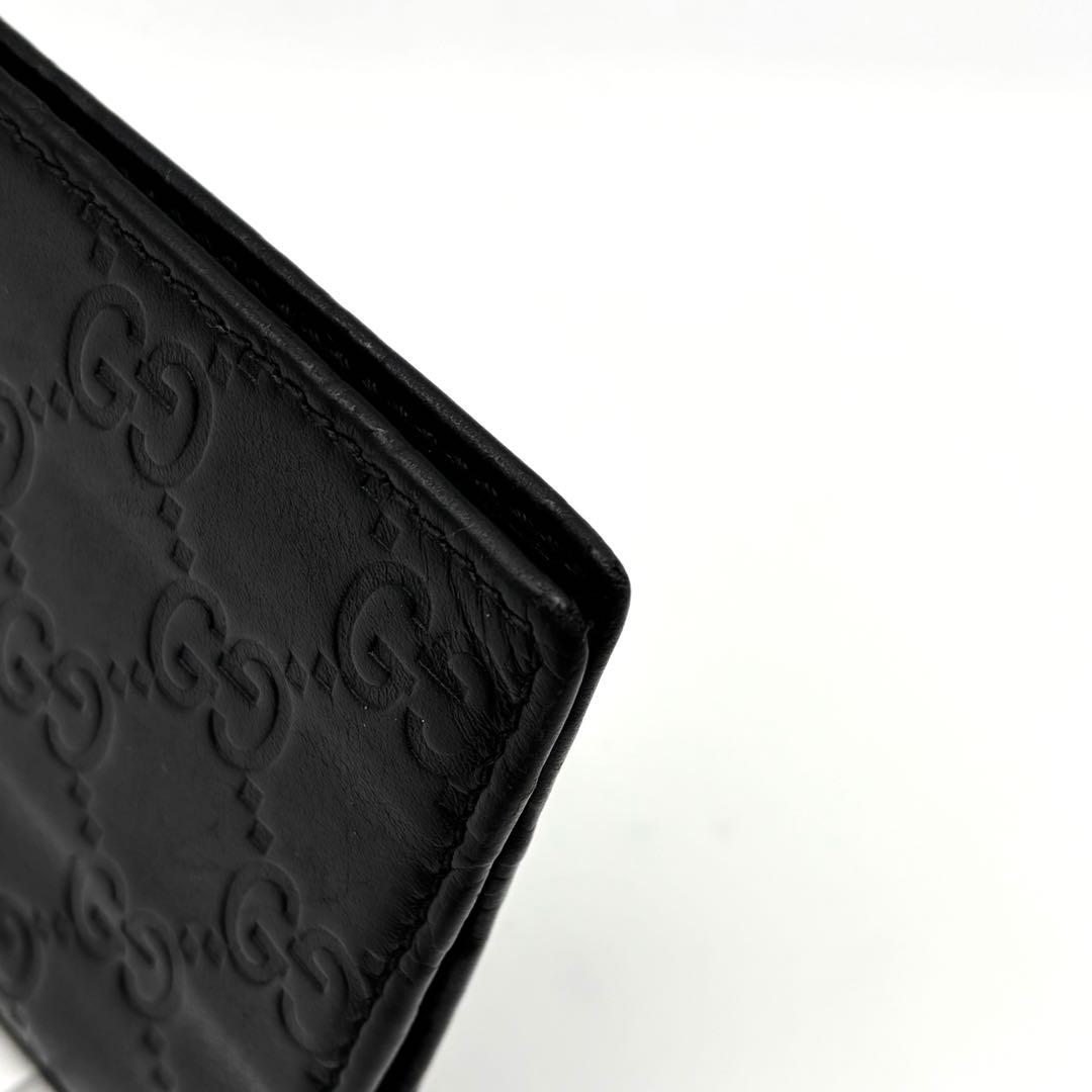 レア✨ GUCCI グッチ シマ レザー マネークリップ 黒 財布 ロゴ GG