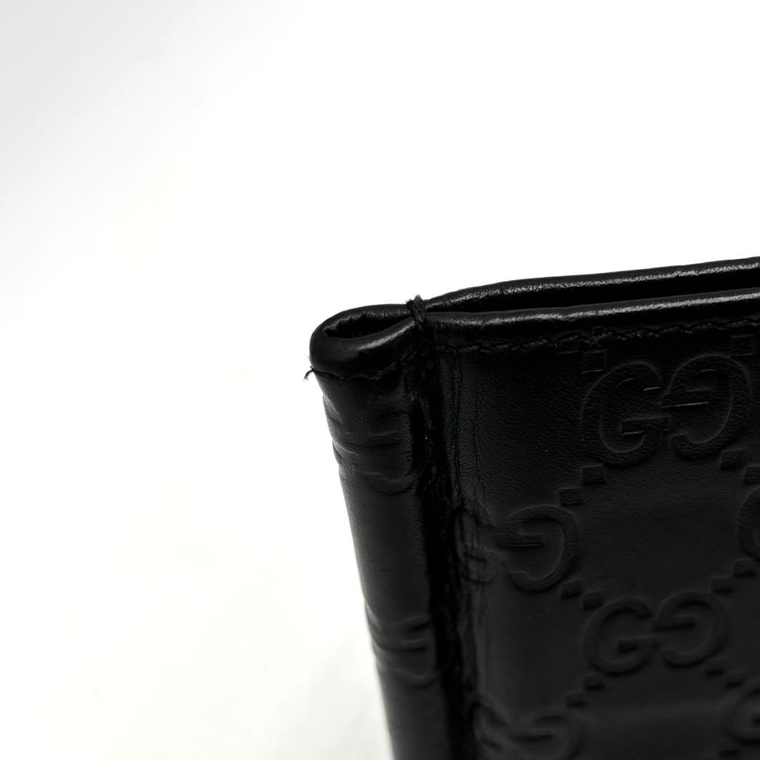 レア✨ GUCCI グッチ シマ レザー マネークリップ 黒 財布 ロゴ GG