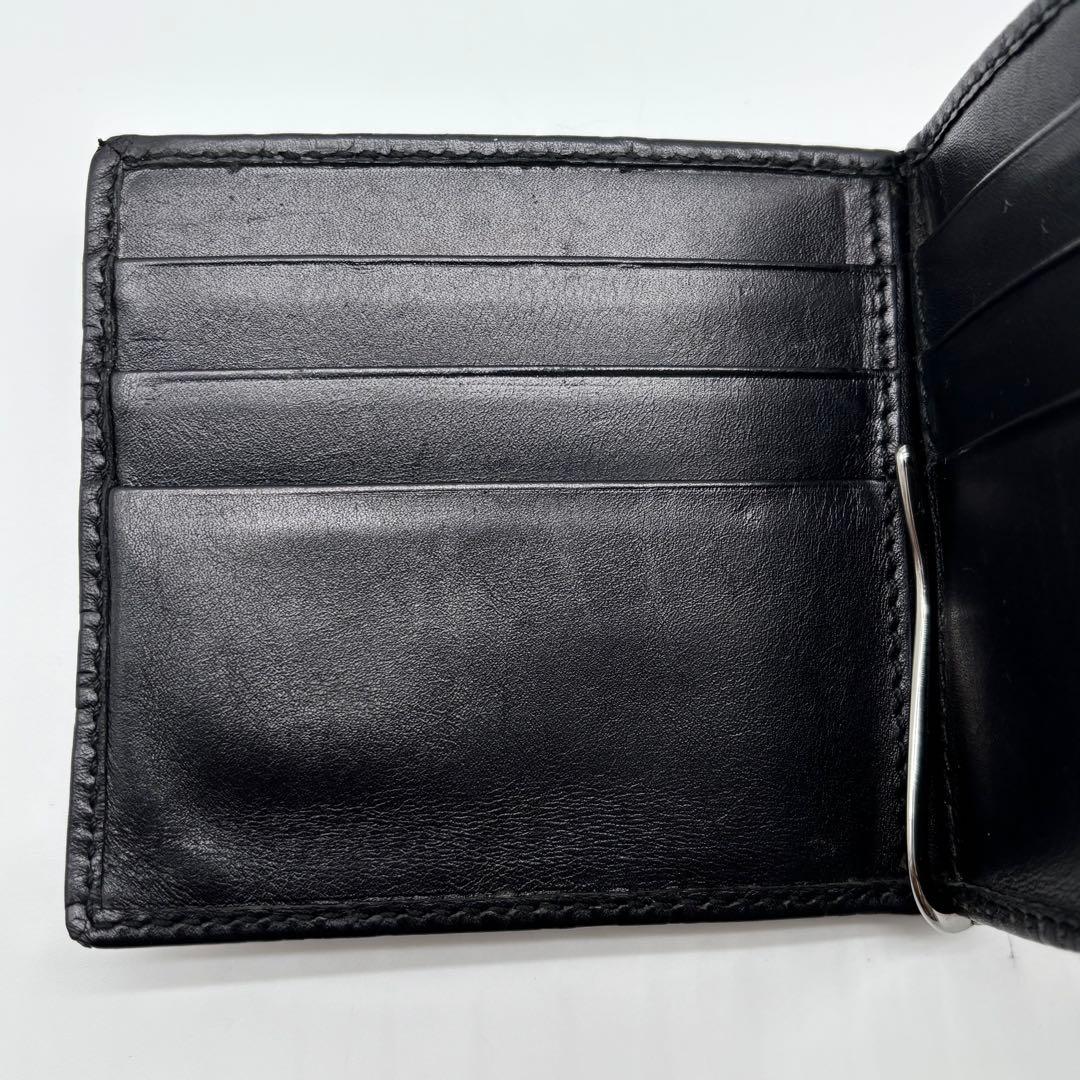 レア✨ GUCCI グッチ シマ レザー マネークリップ 黒 財布 ロゴ GG
