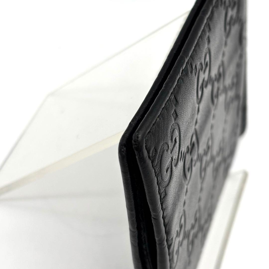 レア✨ GUCCI グッチ シマ レザー マネークリップ 黒 財布 ロゴ GG