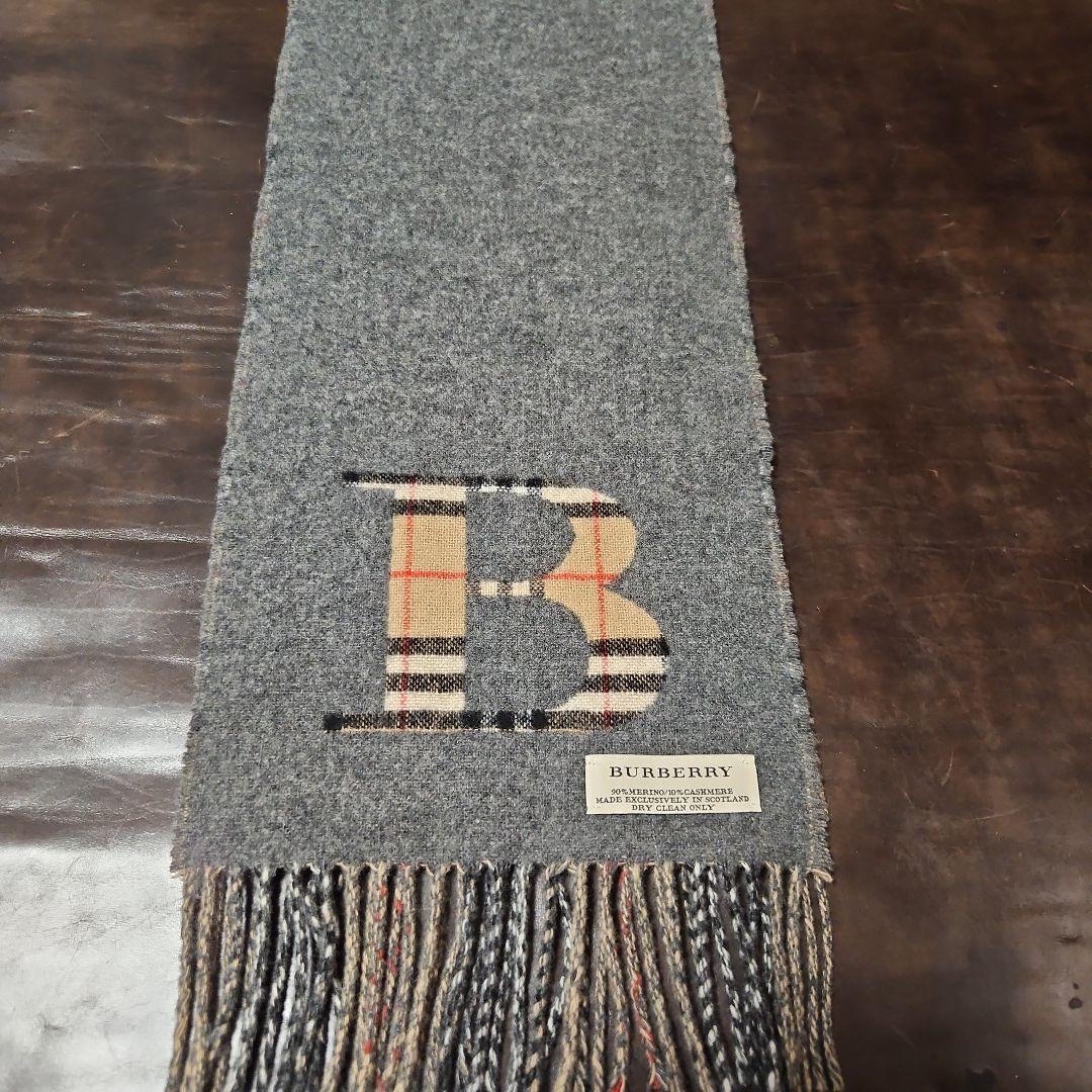 BURBERRY　バーバリー　ロゴリバーシブルマフラー