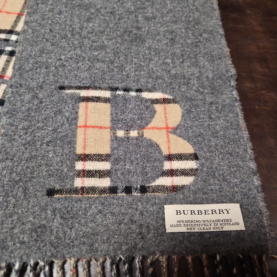 BURBERRY　バーバリー　ロゴリバーシブルマフラー