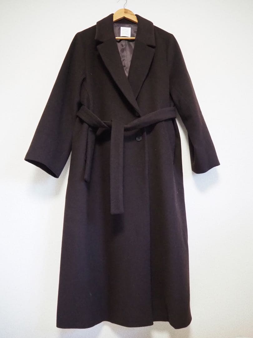 crewreアジャスタブルウールロングコート