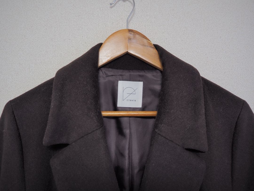 crewreアジャスタブルウールロングコート