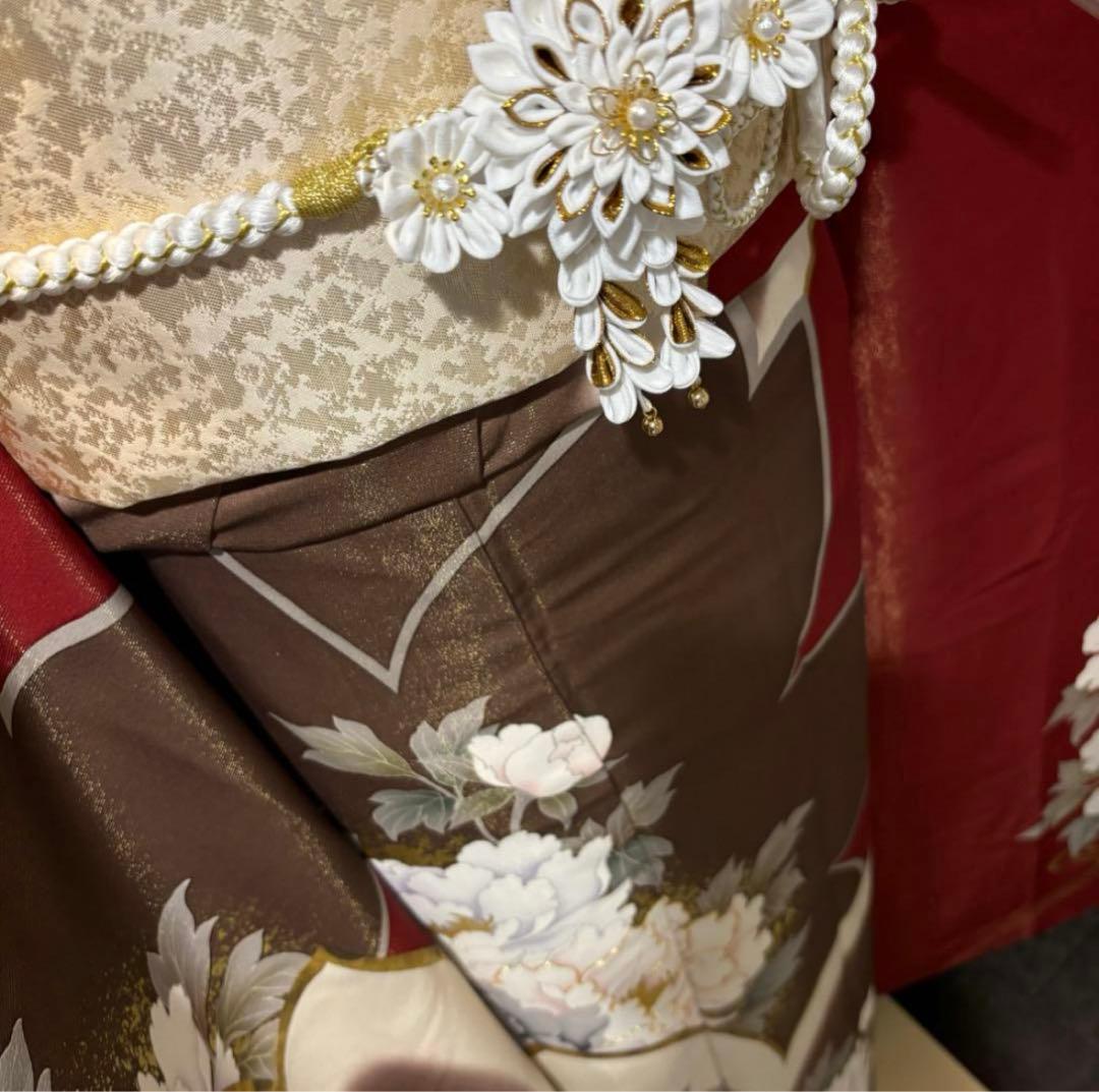 美品　作家物　牡丹　金通し　金駒刺繍　逸品　振袖　フルセット 振り袖