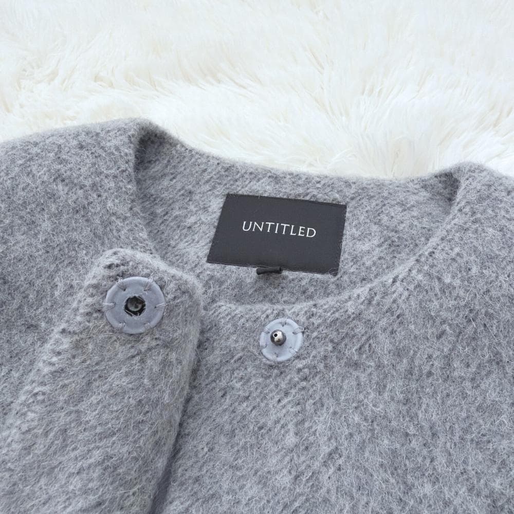 最終値下げ　アンタイトル　アンゴラ混ノーカラーコート　2LT　定価6万以上