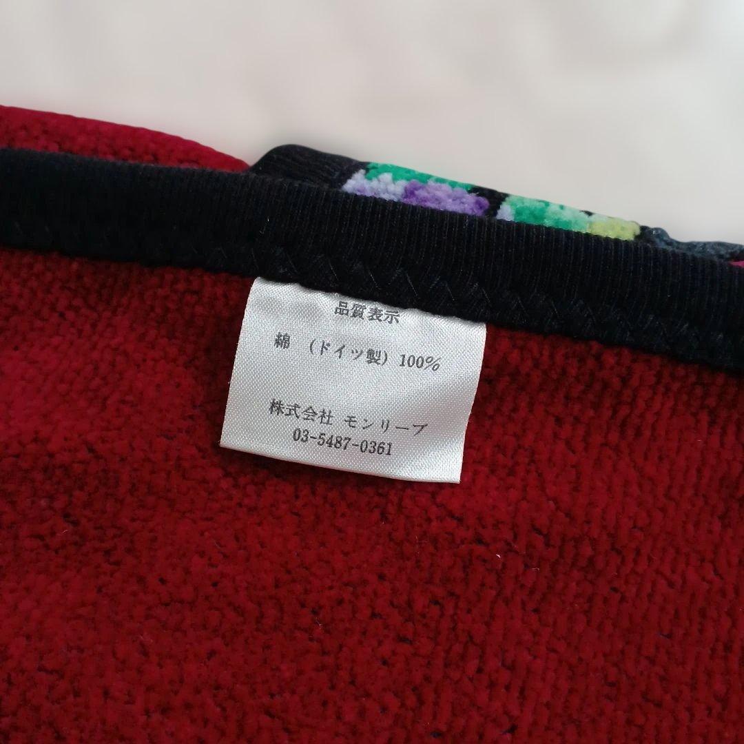 FEILER 花柄刺繍エプロン 赤