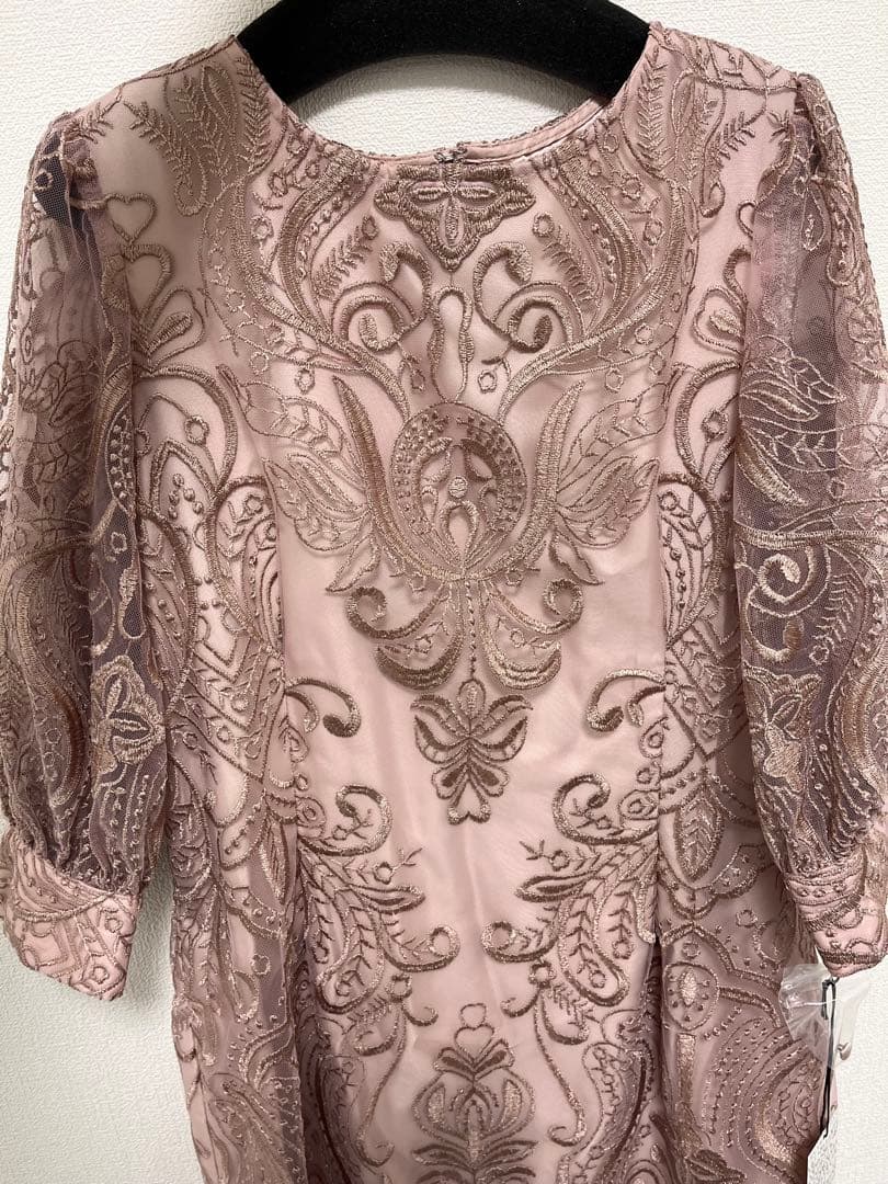 エンブロイダリーコクーンドレス　ローズピンク/M