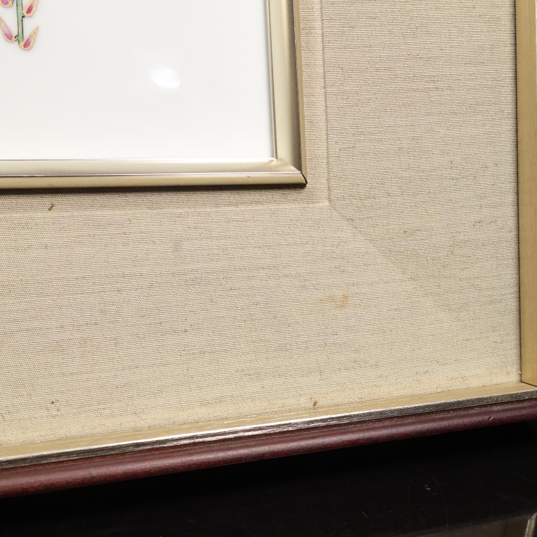 香蘭社 最高級シリーズ 磁芸工房作 手描き 染錦 藤文 陶板 陶額