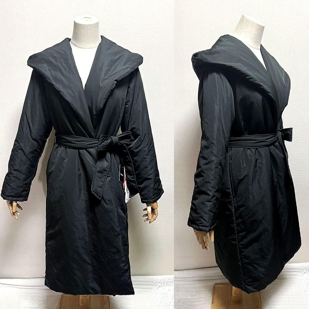 未使用タグ付き インゲボルグ SORONA 中わた ロングダウンガウンコート 黒