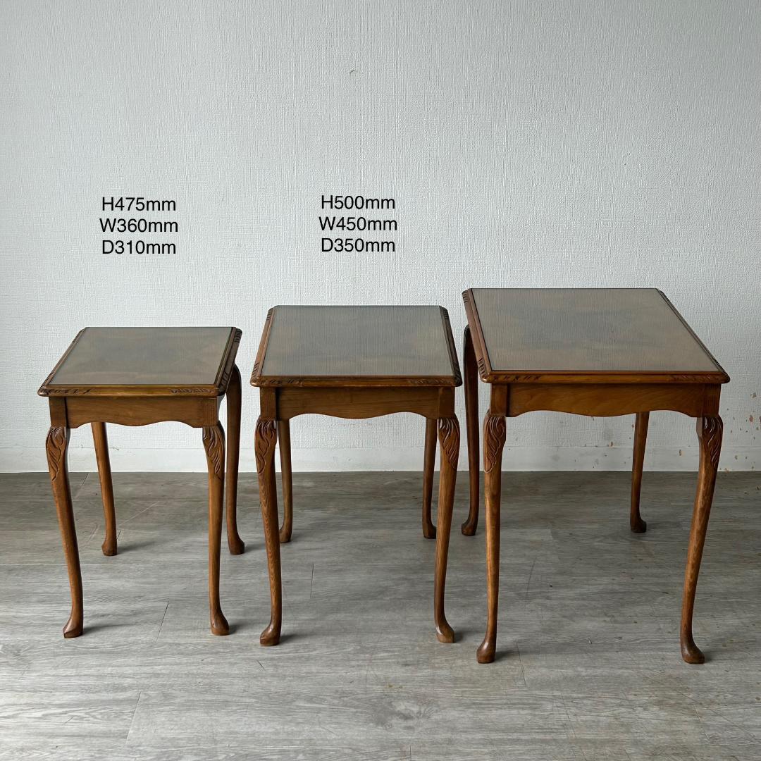 イギリス アンティーク家具 ネストテーブル コーヒーテーブル 店舗什器 415A