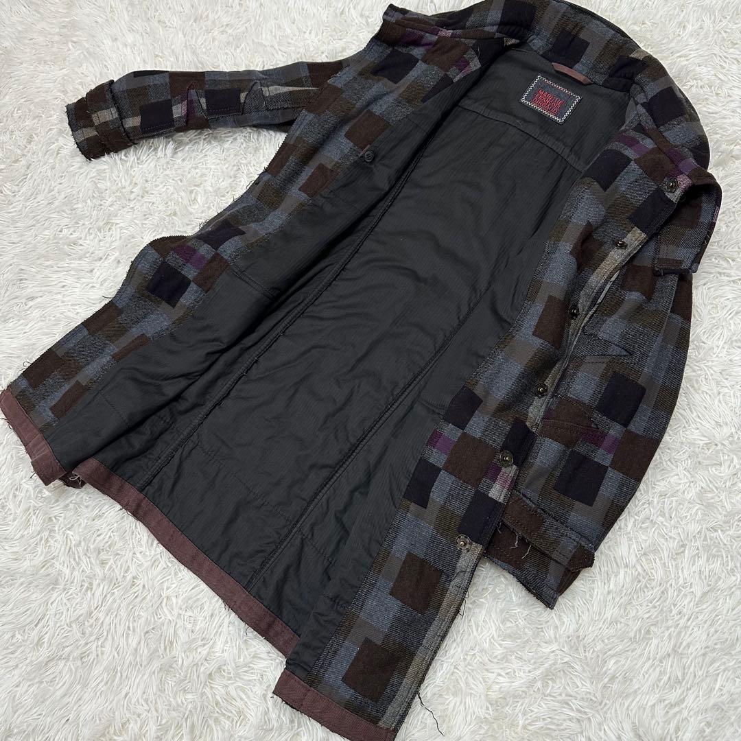 希少　マリテフランソワジルボー　スタッズ　パッチワーク　ロングコート　Lサイズ