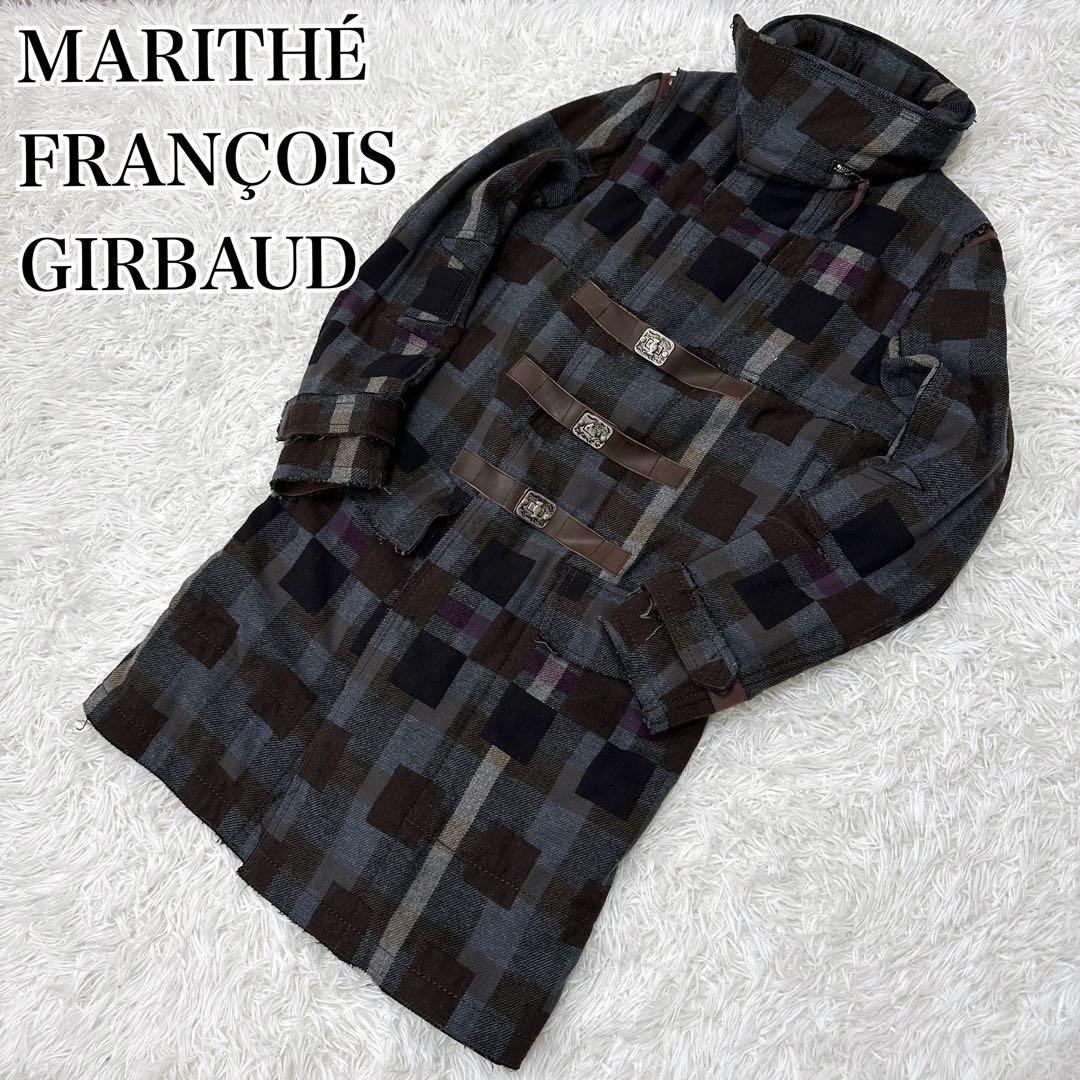 希少　マリテフランソワジルボー　スタッズ　パッチワーク　ロングコート　Lサイズ