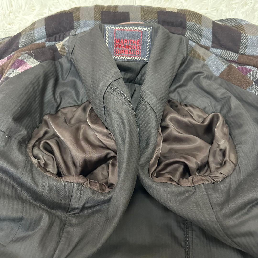 希少　マリテフランソワジルボー　スタッズ　パッチワーク　ロングコート　Lサイズ