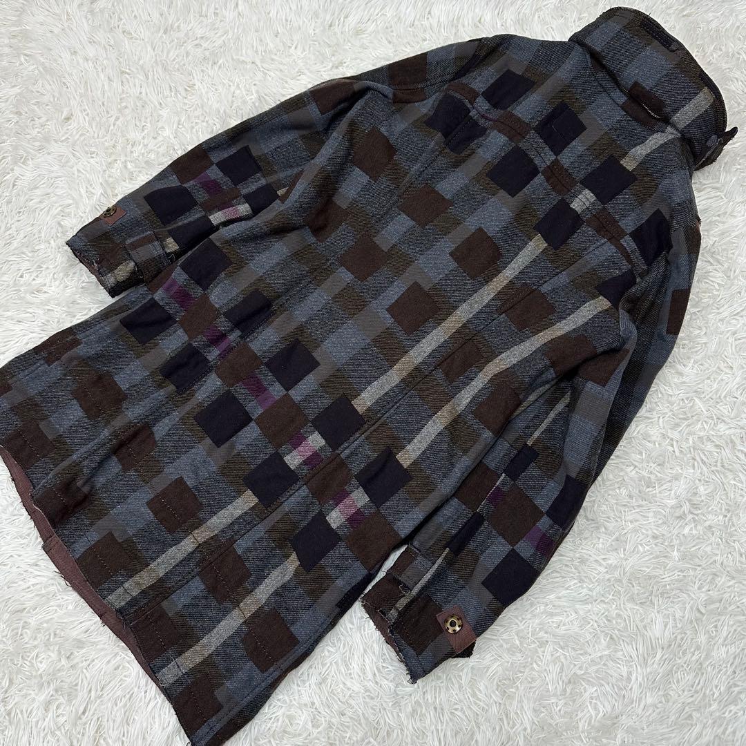 希少　マリテフランソワジルボー　スタッズ　パッチワーク　ロングコート　Lサイズ