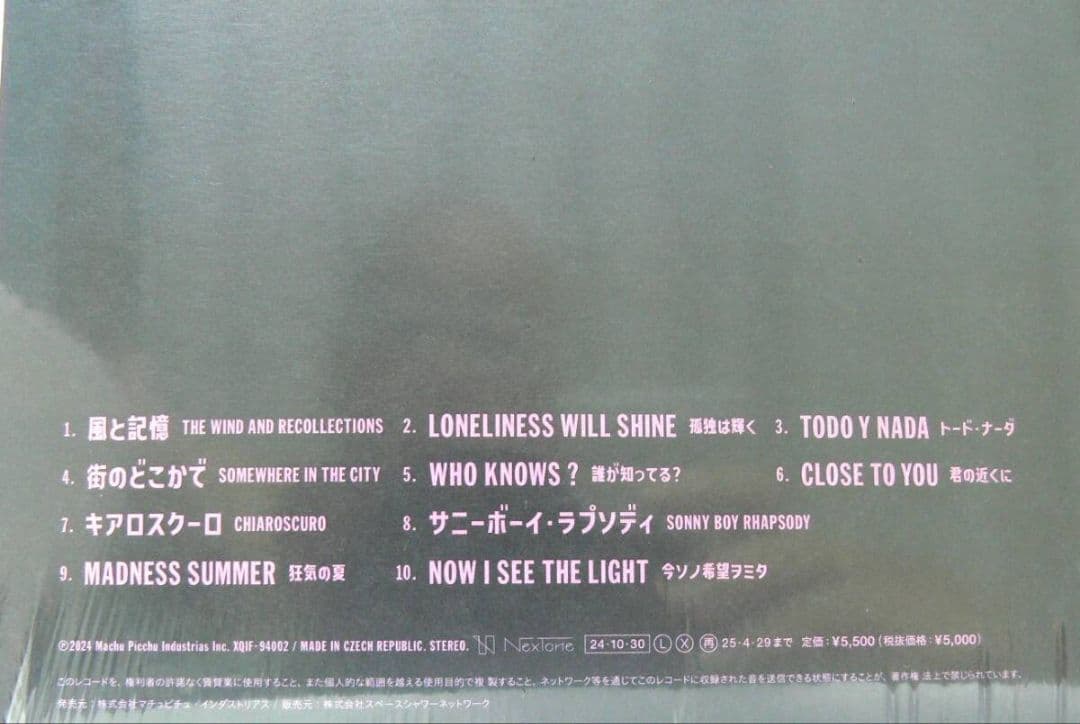 未使用品 アナログレコード LP　toe　NOW I SEE THE LIGHT
