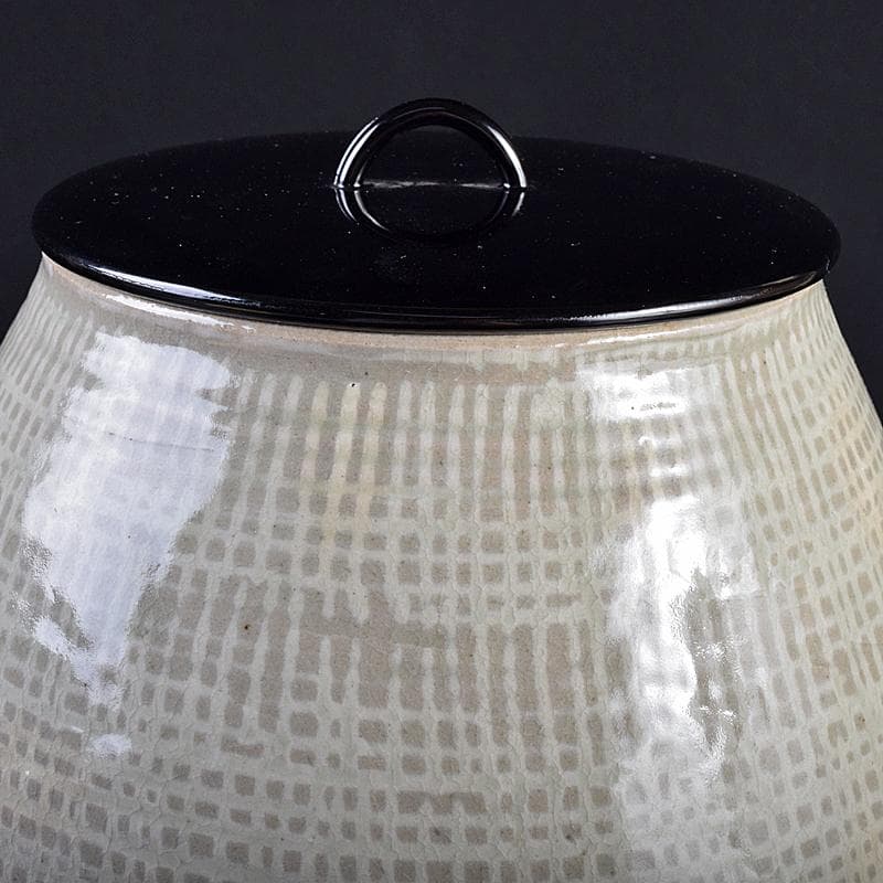 阿漕焼　福森比路志造　三島芋頭水指　銘洗心　前大徳大橋香林極め箱　VR7697B