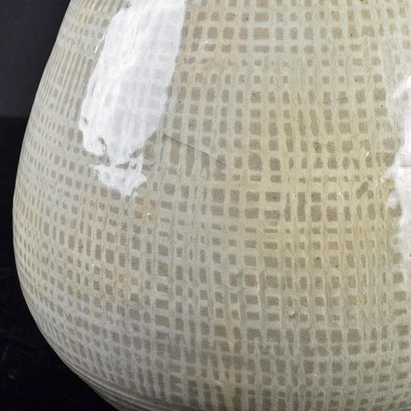 阿漕焼　福森比路志造　三島芋頭水指　銘洗心　前大徳大橋香林極め箱　VR7697B