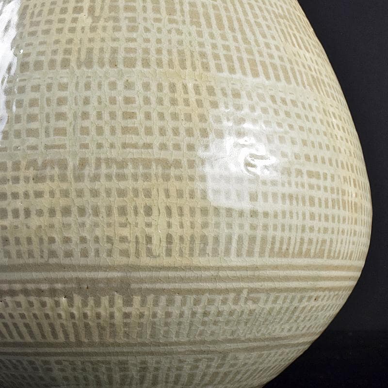 阿漕焼　福森比路志造　三島芋頭水指　銘洗心　前大徳大橋香林極め箱　VR7697B