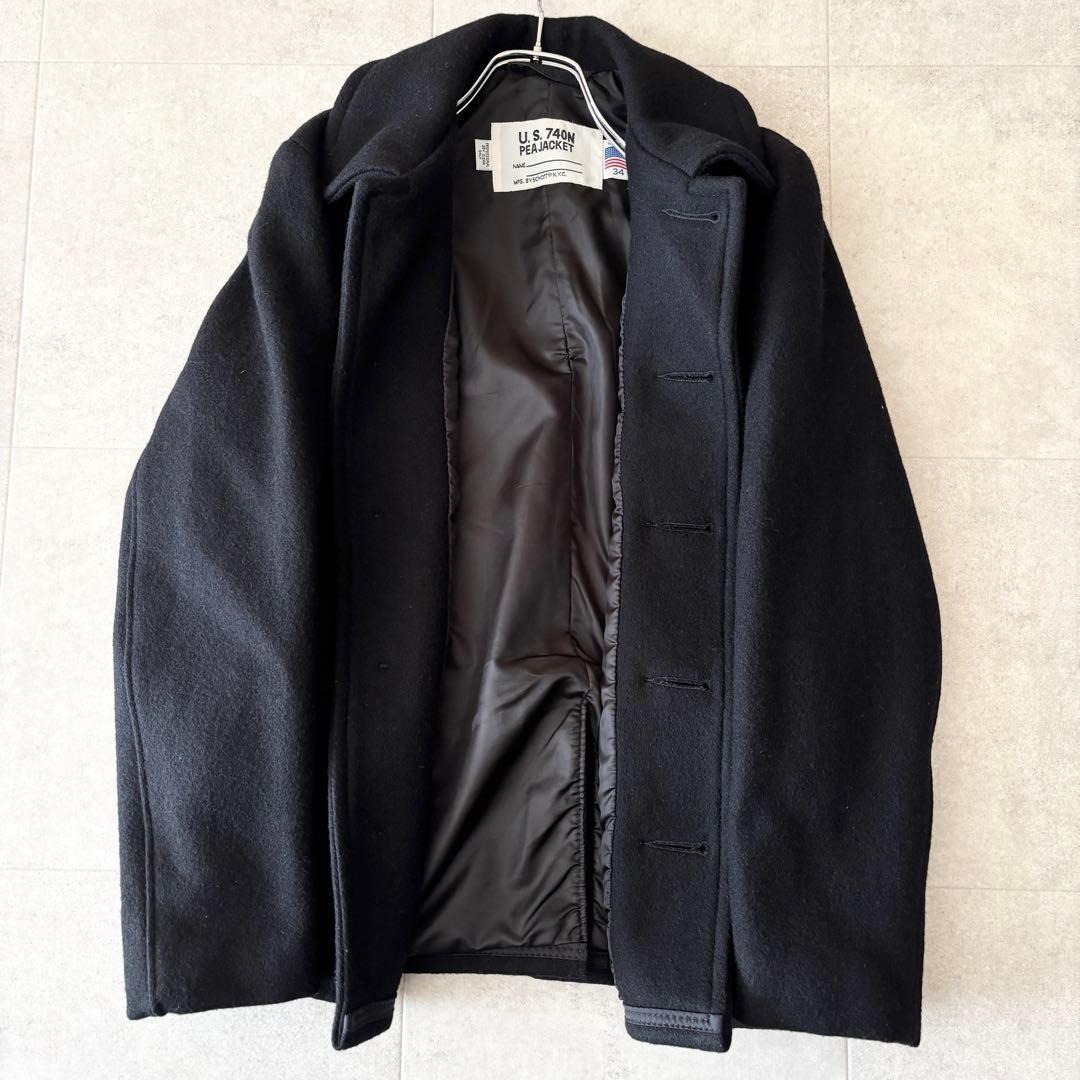 USA製✨️ショット シングルピーコート740N 34 黒 ウール メルトン