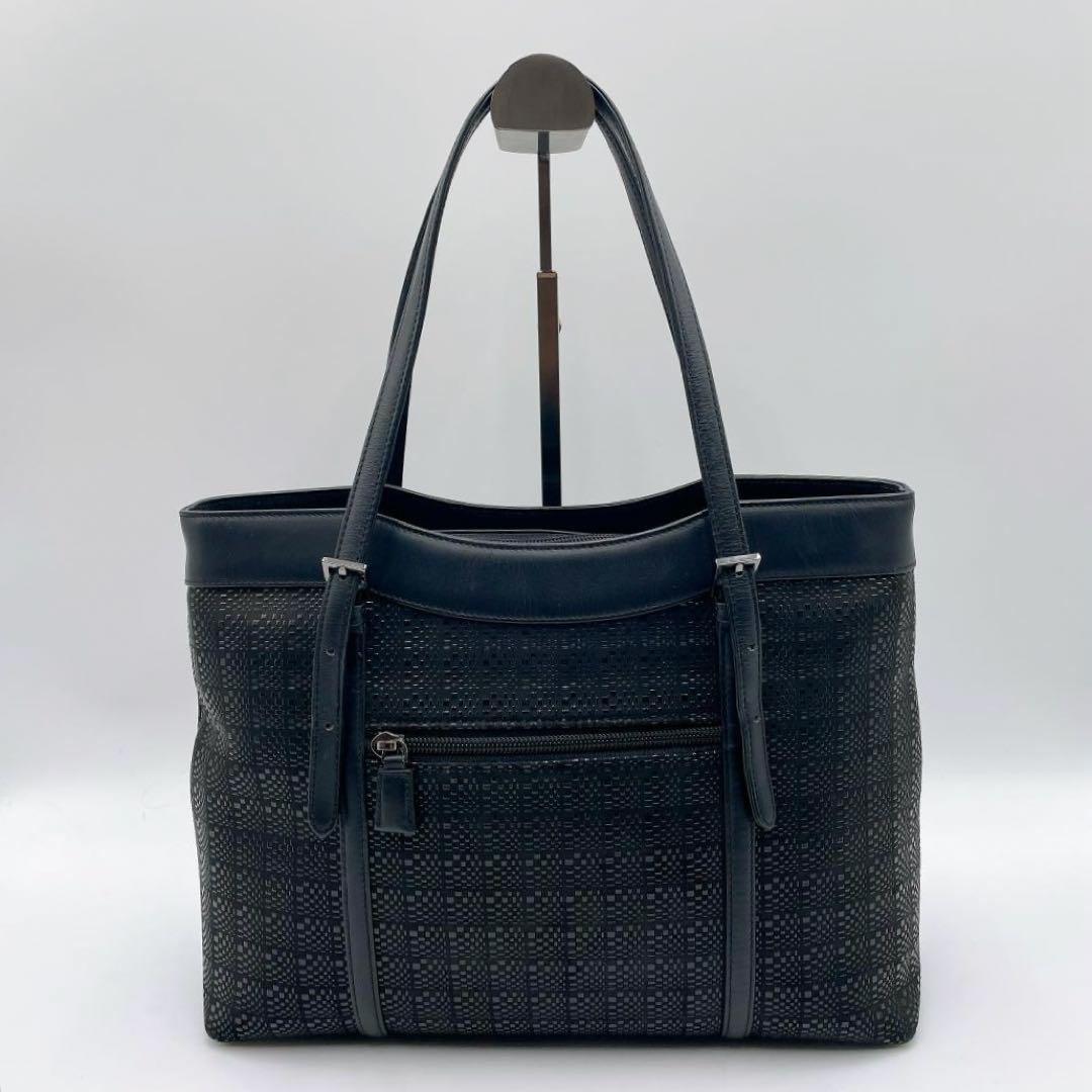 美品 印傳屋 印伝 市松模様 トートバック フォーマル ディアスキンf575