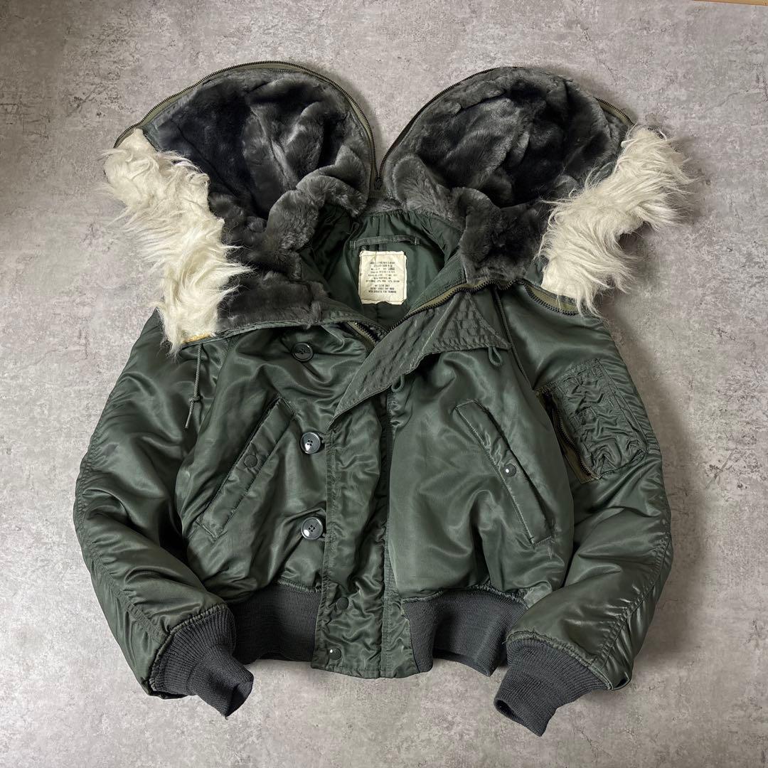 70's■アルファインダストリーズ【L】N-2B フライトジャケット カーキ