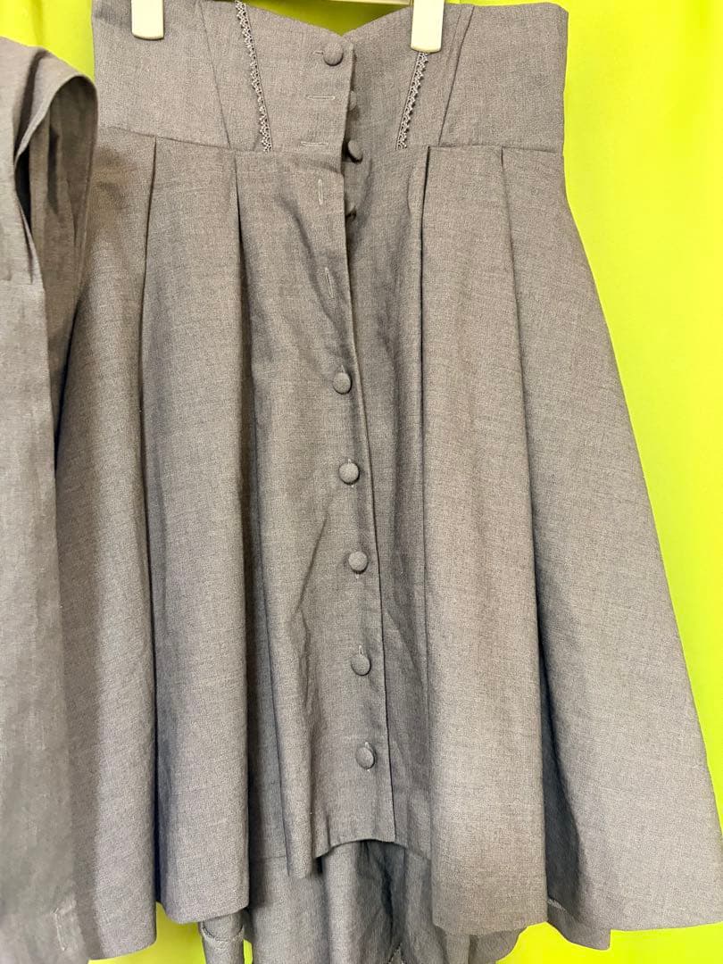 *難あり　sheglit シェグリット ハイウエストタックスカート　グレー M