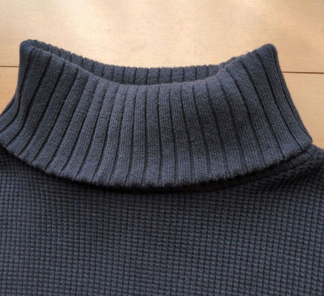 美品 ナイジェルケーボン ワッフルタートルネック 48　ダークネイビー