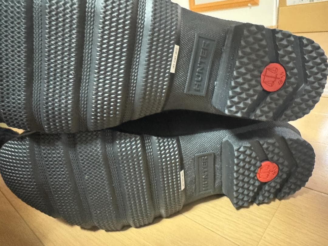 HUNTER ブラック ロングブーツ バックル付き