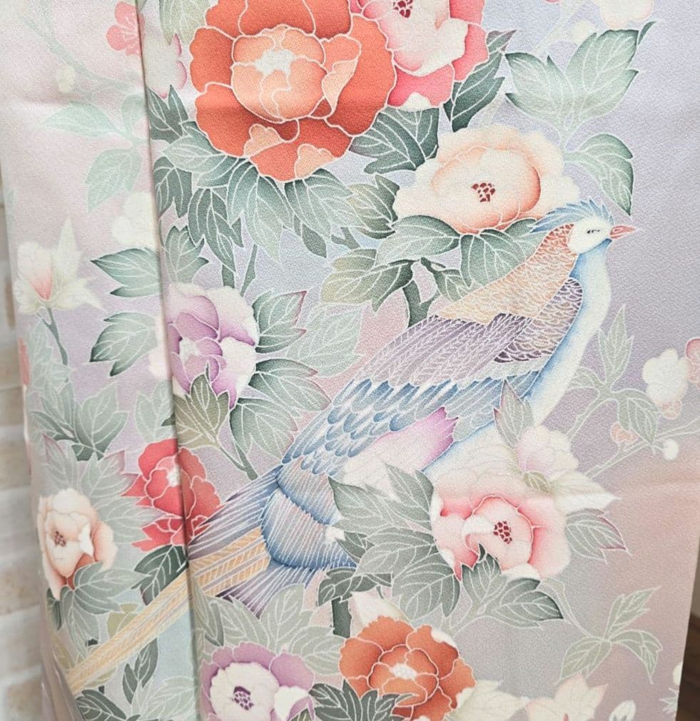 ライトパープル訪問着と袋帯・帯揚げ帯締めの4点フルセット