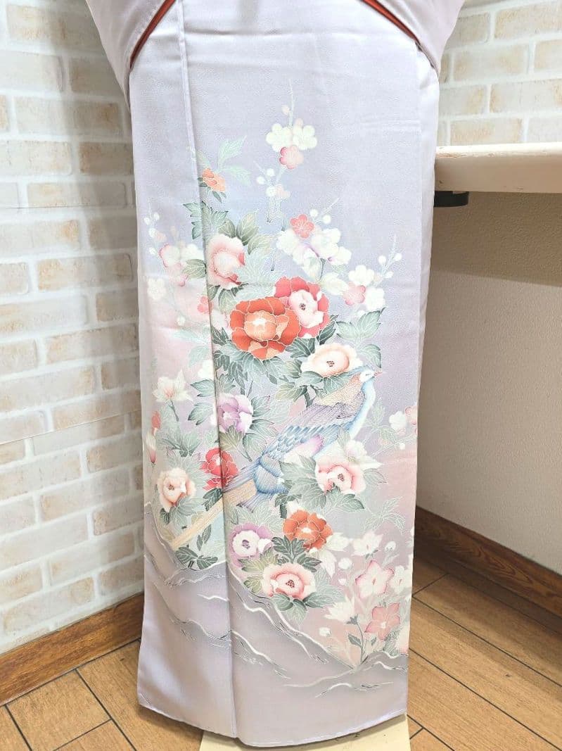 ライトパープル訪問着と袋帯・帯揚げ帯締めの4点フルセット