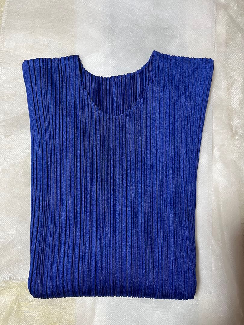 PLEATS PLEASE ISSEY MIYAKE カットソー/ブルーサイズ3