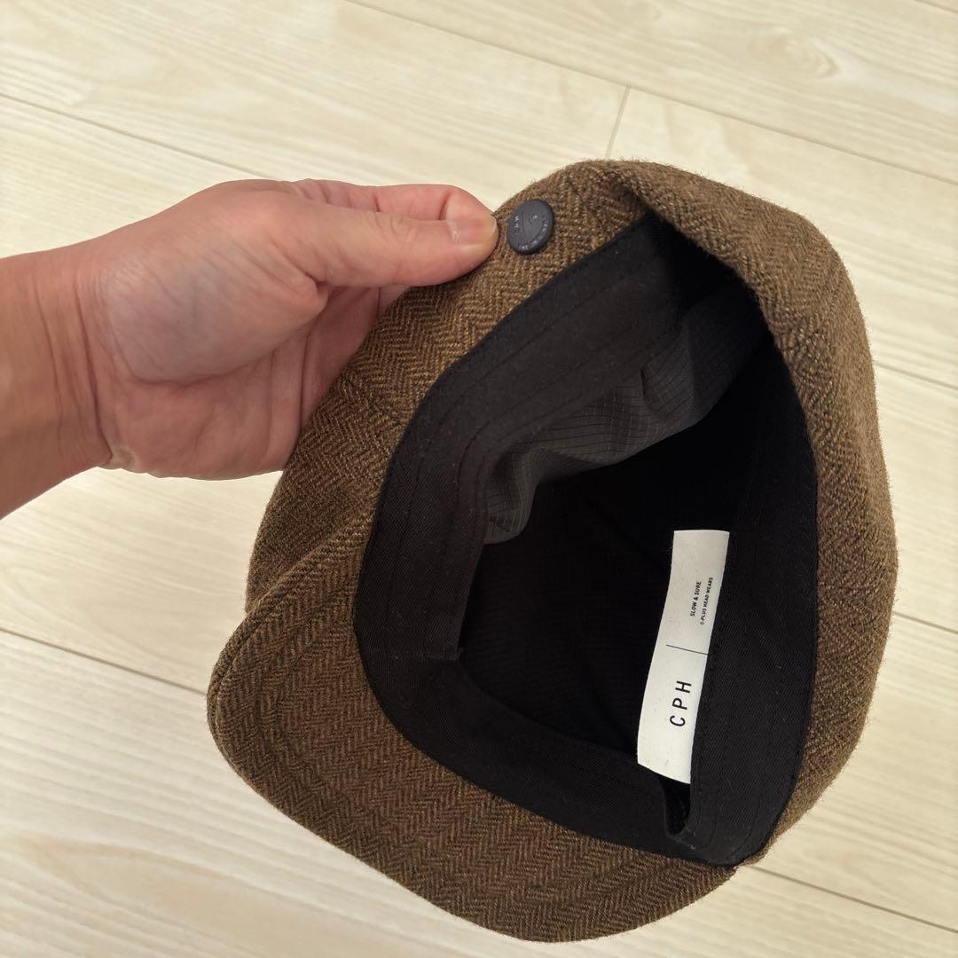 CPH 510 ブラウン ツイード ヘリンボーン キャスケット