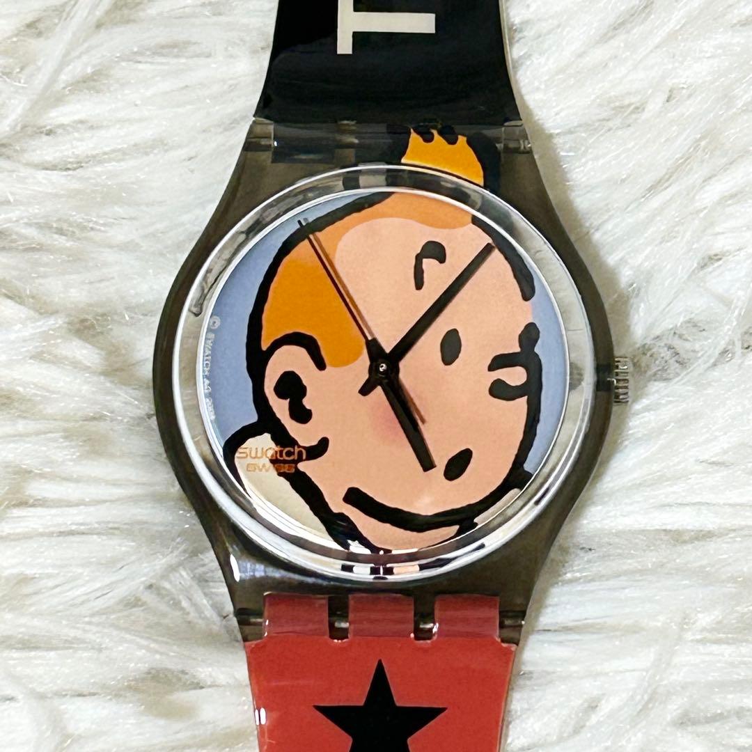 【新品】【レア】スウォッチ 腕時計 75周年記念モデル タンタンの冒険 稼働中