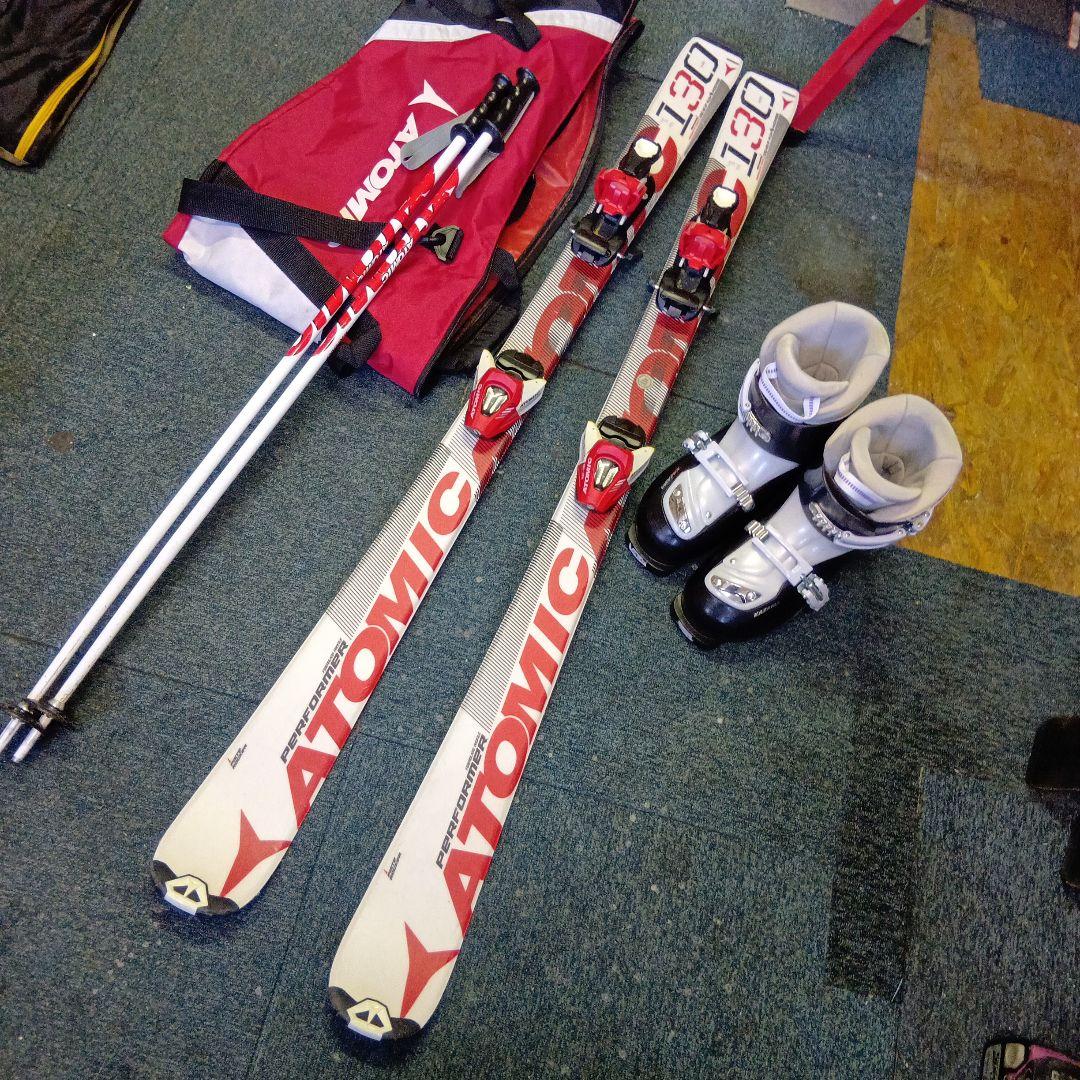 整備済 …ホットWAX仕上げ ジュニア用130cm ATOMIC 板…カザマ靴…