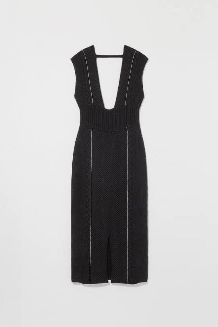 新品　Eaphi STRIPE CABLE KNIT ONE PIECE