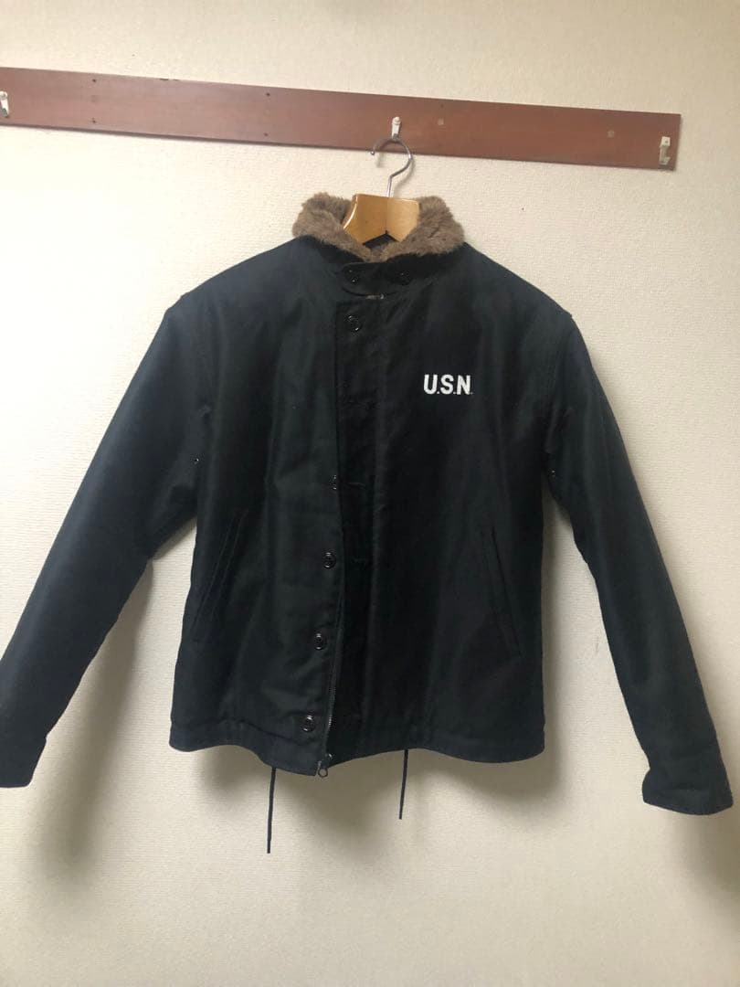 ヒューストン BLUE PORT 日本製 N-1 デッキジャケ黒、新品‼️即日発送