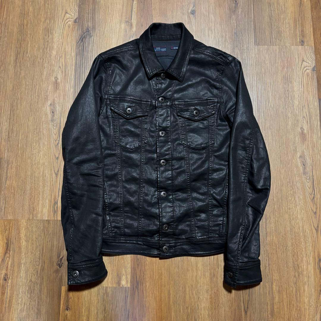 DIESEL ELSHAR コーティングデニムジャケット ブラック Sサイズ