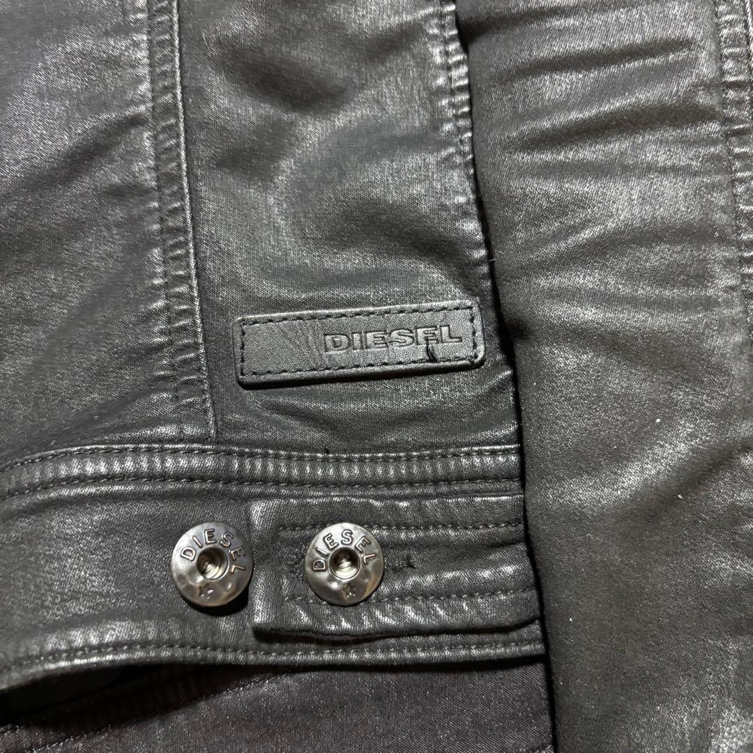 DIESEL ELSHAR コーティングデニムジャケット ブラック Sサイズ