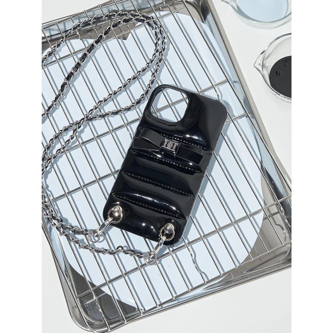 新品未開封 ダーリッチ DDリボンiPhoneケース ブラック 12-12pro