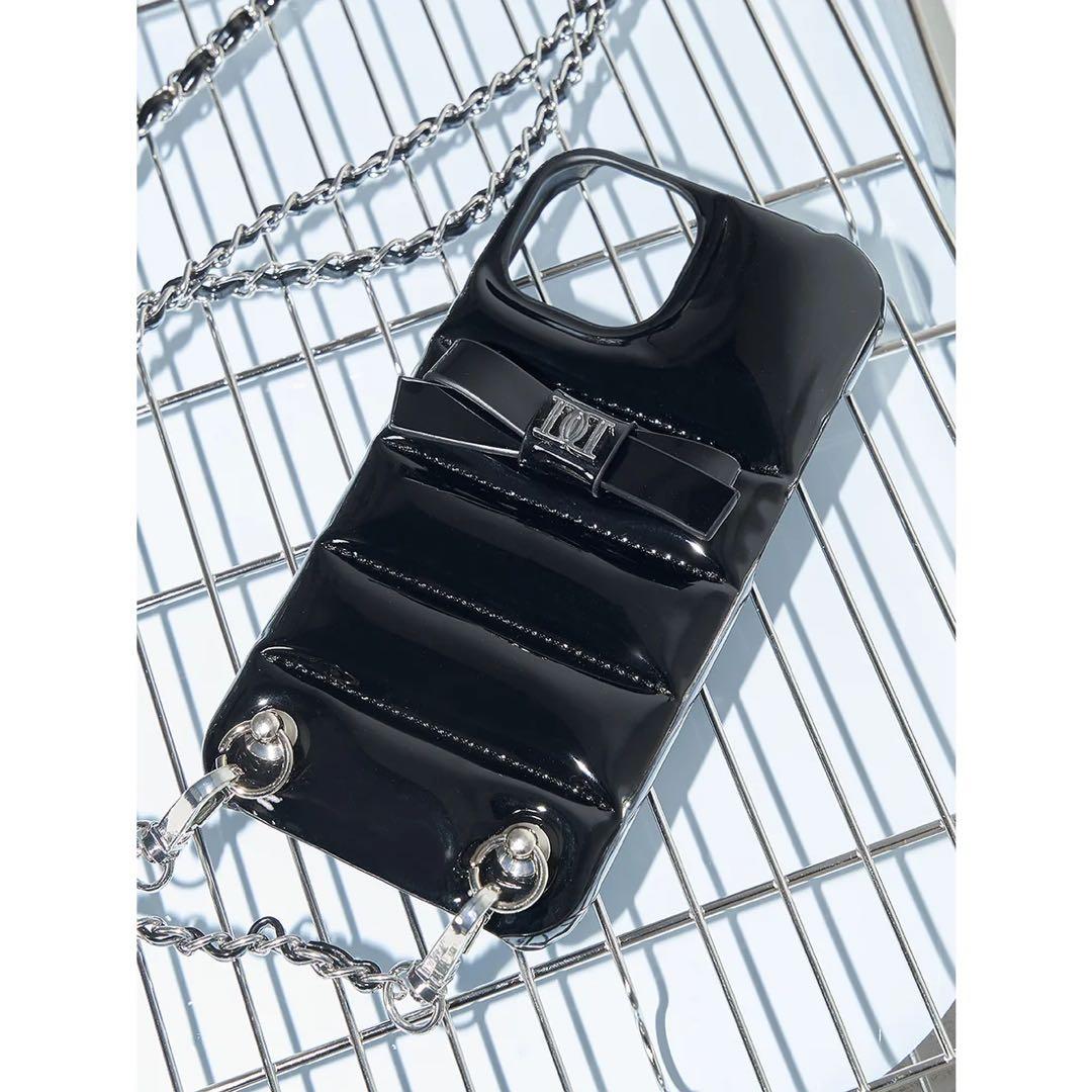 新品未開封 ダーリッチ DDリボンiPhoneケース ブラック 12-12pro